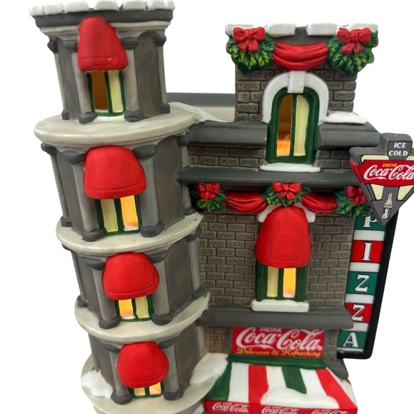 Coca Cola Town Square Collection Leaning Tower Pizza Parlor Restaurant Lighted - Picture 4 of 16